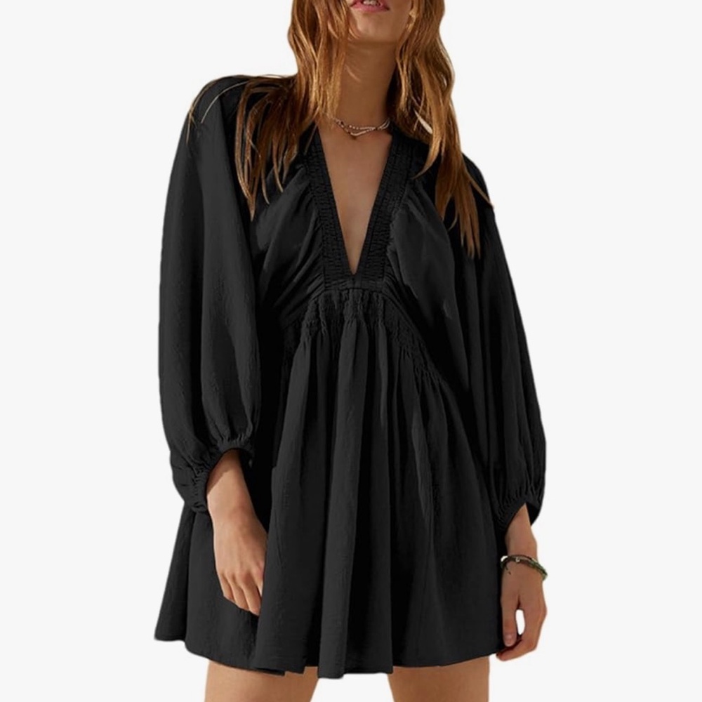 Elegant Black Long Sleeve Dress